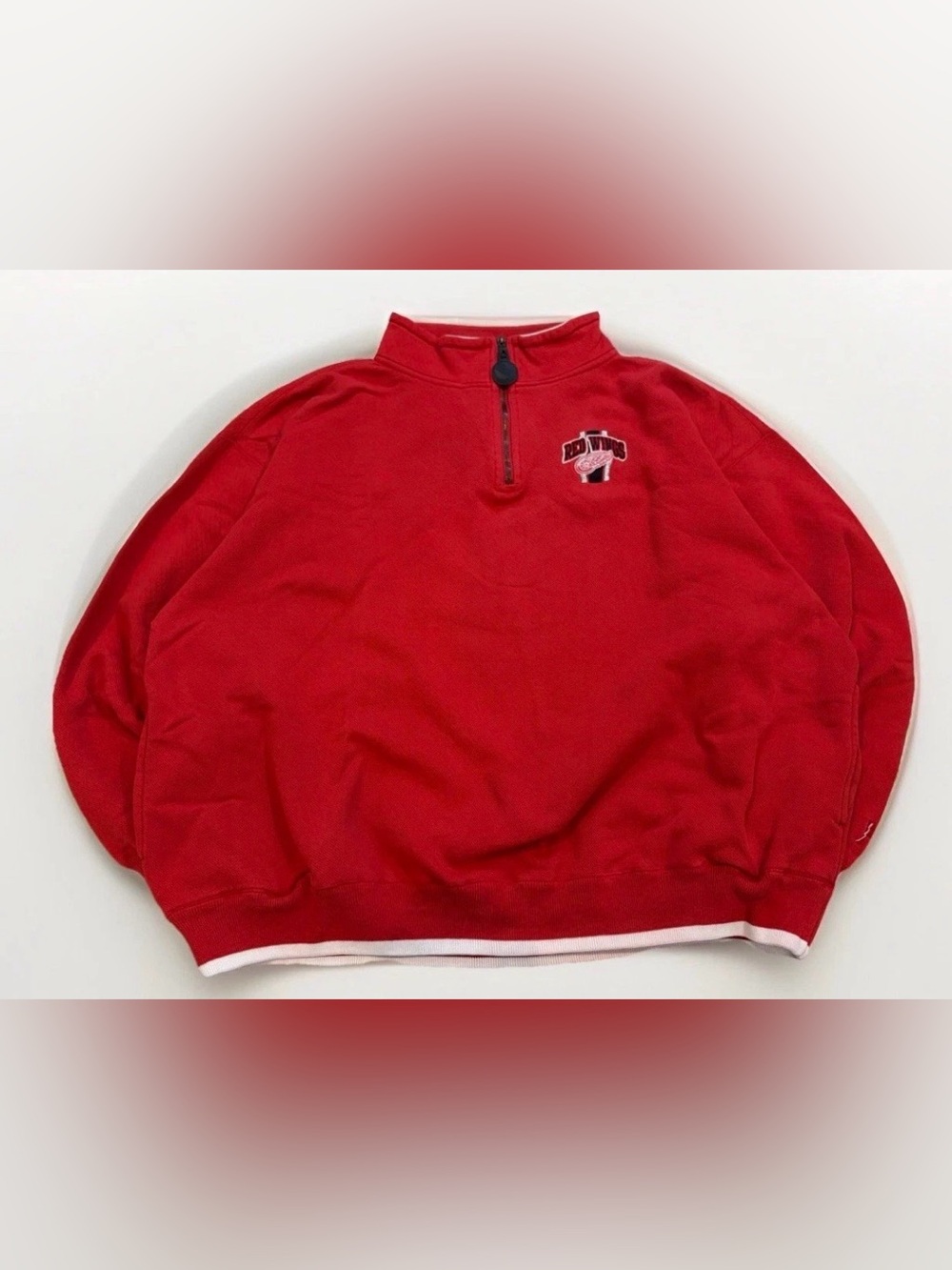 Vintage Detroit Red Wings Quarter Zip Sweatshirt Size 2XL Hockey NHL Red Sweater